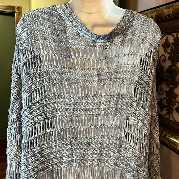 Roaman’s Crochet Cardigan- NWOT long open front with fringe Sz 3X - Picture 9 of 14